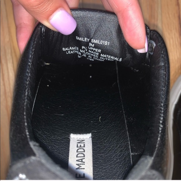 Steven Madden Smiley Platform Sneakers with rhinestones Sz 9 - Picture 9 of 9